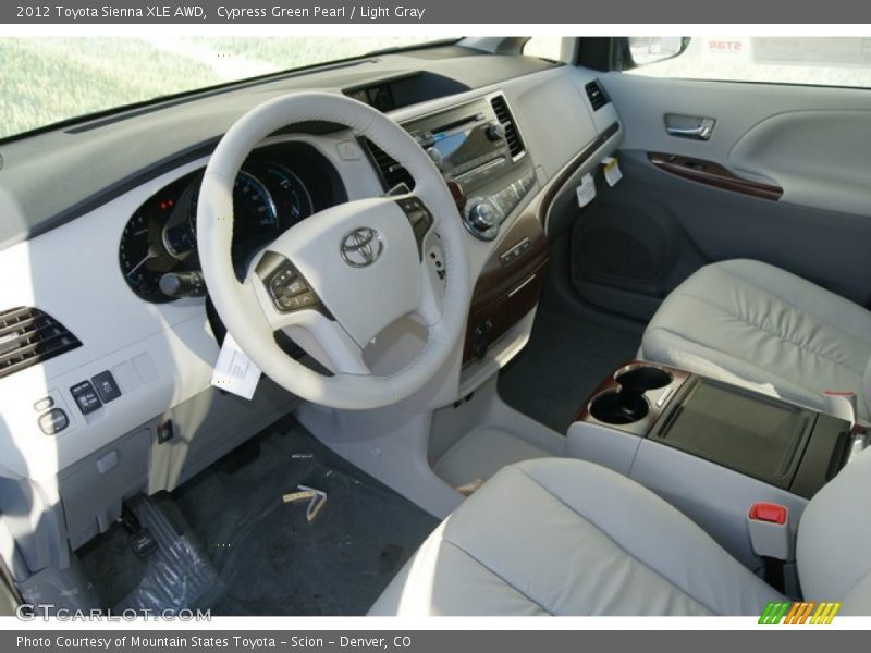 Cypress Green Pearl / Light Gray 2012 Toyota Sienna XLE AWD