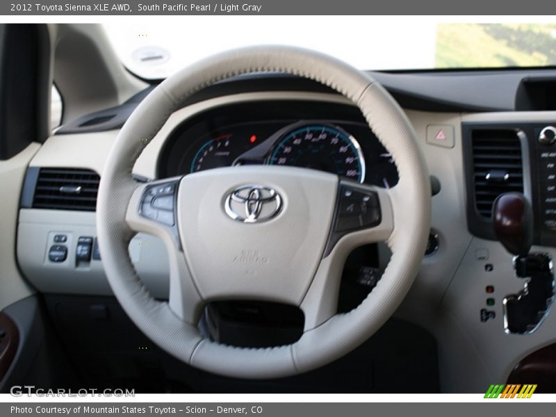South Pacific Pearl / Light Gray 2012 Toyota Sienna XLE AWD