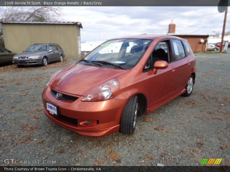 Blaze Orange Metallic / Black/Grey 2008 Honda Fit Sport