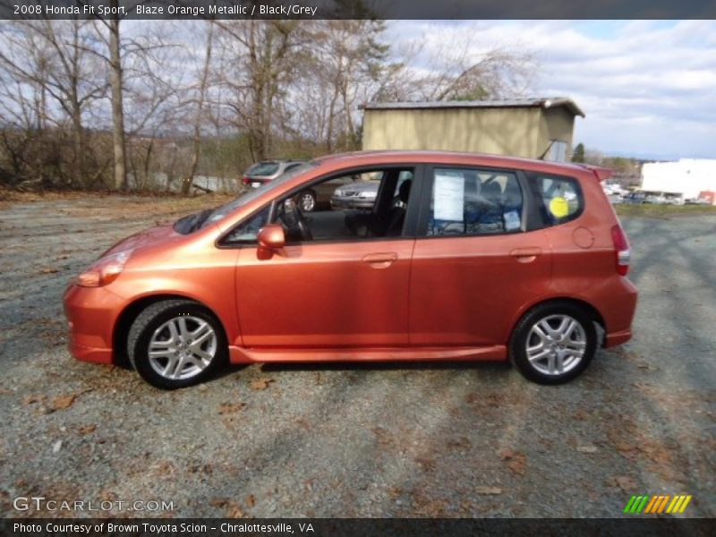 Blaze Orange Metallic / Black/Grey 2008 Honda Fit Sport