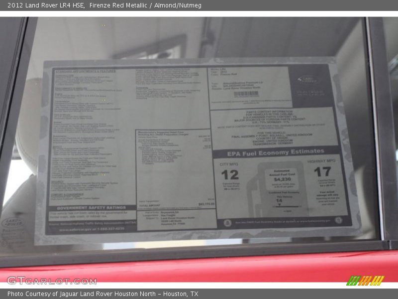 Firenze Red Metallic / Almond/Nutmeg 2012 Land Rover LR4 HSE