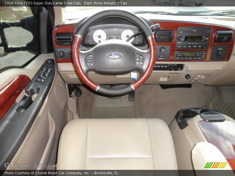 Dark Stone Metallic / Tan 2006 Ford F250 Super Duty Lariat Crew Cab