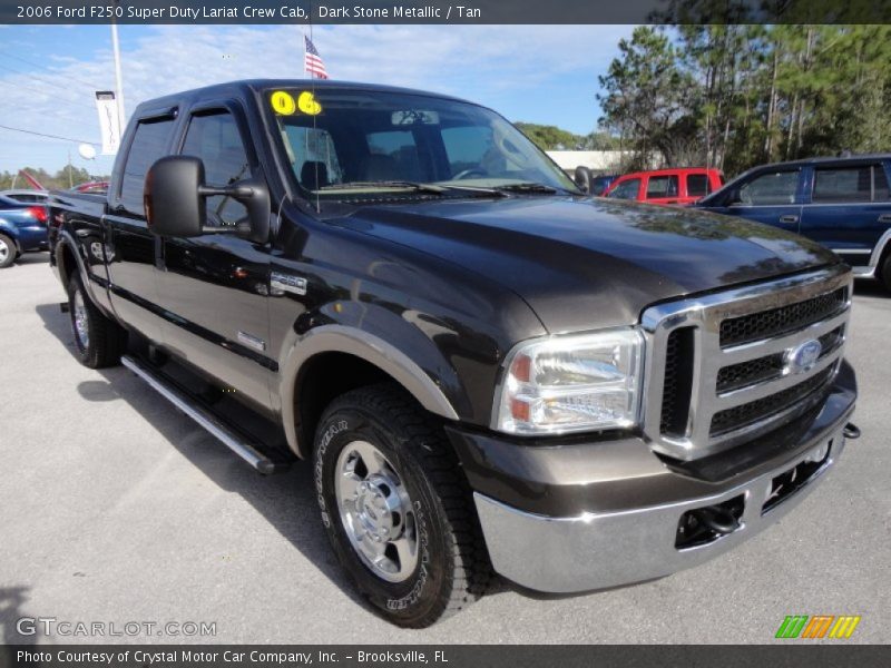 Dark Stone Metallic / Tan 2006 Ford F250 Super Duty Lariat Crew Cab