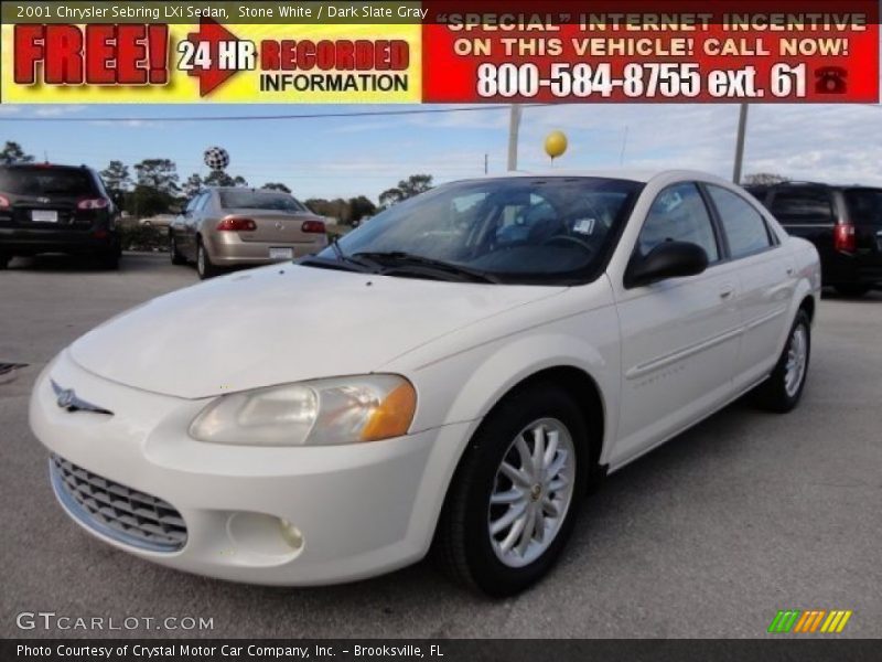 Stone White / Dark Slate Gray 2001 Chrysler Sebring LXi Sedan