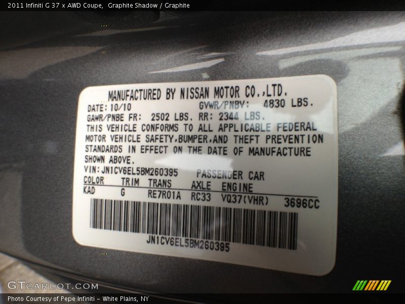 KAD - 2011 Infiniti G 37 x AWD Coupe