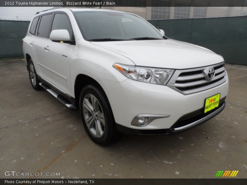Blizzard White Pearl / Black 2012 Toyota Highlander Limited