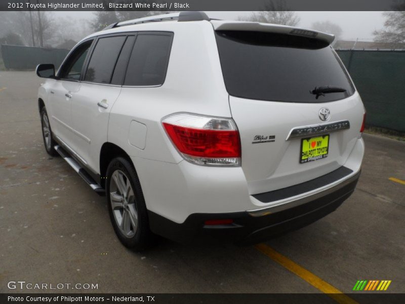 Blizzard White Pearl / Black 2012 Toyota Highlander Limited