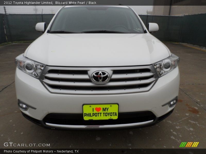 Blizzard White Pearl / Black 2012 Toyota Highlander Limited