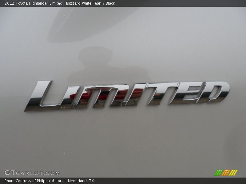 Blizzard White Pearl / Black 2012 Toyota Highlander Limited