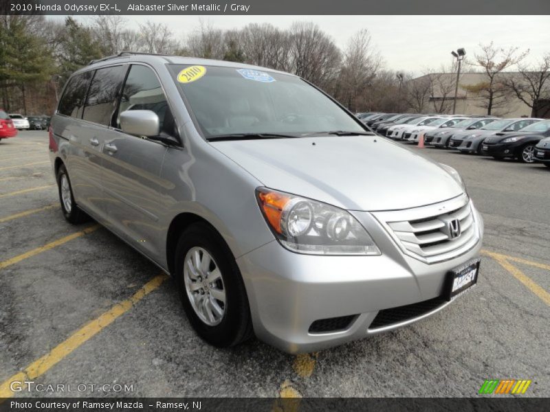 Alabaster Silver Metallic / Gray 2010 Honda Odyssey EX-L