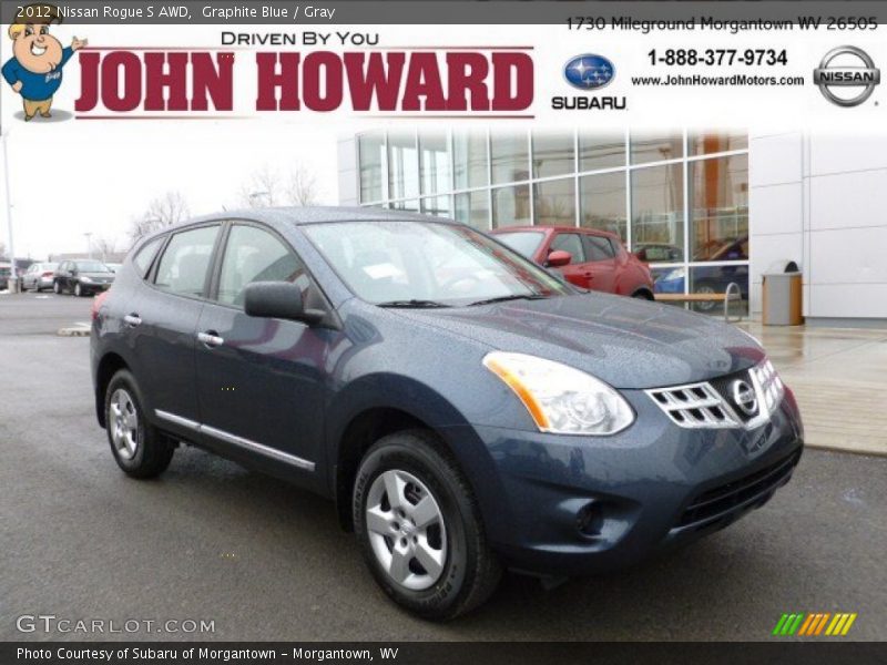 Graphite Blue / Gray 2012 Nissan Rogue S AWD