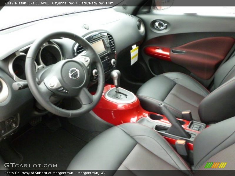  2012 Juke SL AWD Black/Red/Red Trim Interior