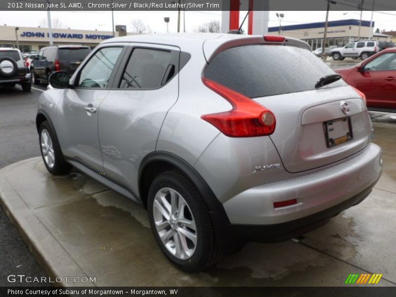 Chrome Silver / Black/Red Leather/Silver Trim 2012 Nissan Juke SL AWD