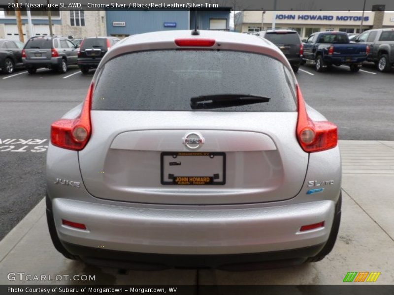 Chrome Silver / Black/Red Leather/Silver Trim 2012 Nissan Juke SL AWD