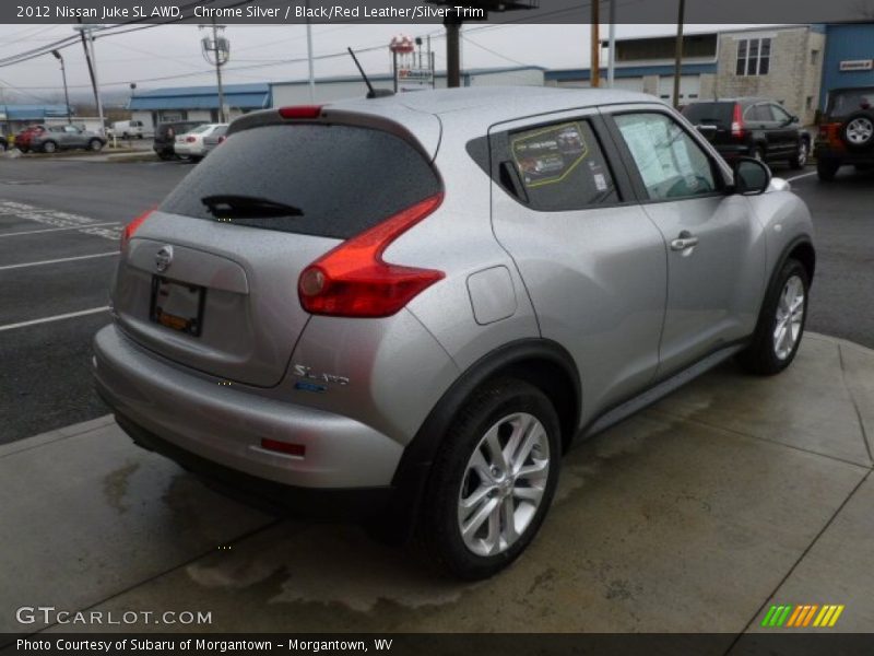 Chrome Silver / Black/Red Leather/Silver Trim 2012 Nissan Juke SL AWD