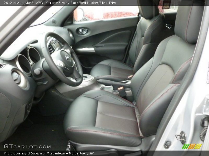 Chrome Silver / Black/Red Leather/Silver Trim 2012 Nissan Juke SL AWD