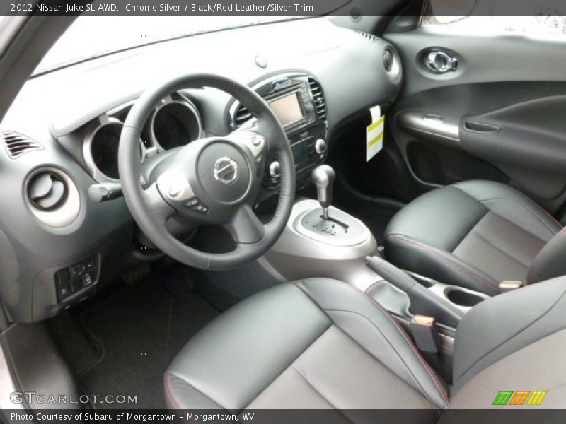 Chrome Silver / Black/Red Leather/Silver Trim 2012 Nissan Juke SL AWD