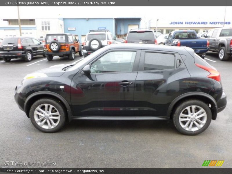 Sapphire Black / Black/Red/Red Trim 2012 Nissan Juke SV AWD