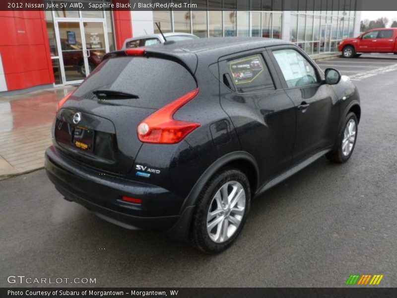 Sapphire Black / Black/Red/Red Trim 2012 Nissan Juke SV AWD