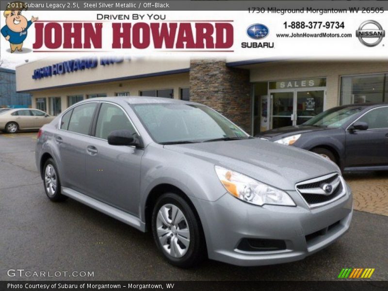 Steel Silver Metallic / Off-Black 2011 Subaru Legacy 2.5i