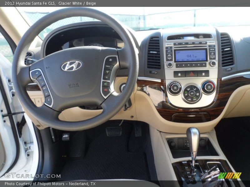 Glacier White / Beige 2012 Hyundai Santa Fe GLS