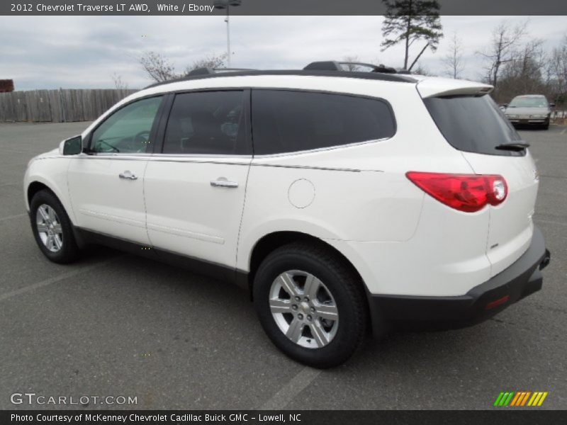 White / Ebony 2012 Chevrolet Traverse LT AWD