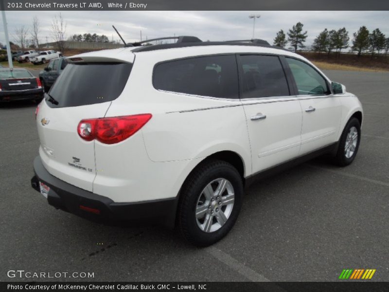 White / Ebony 2012 Chevrolet Traverse LT AWD