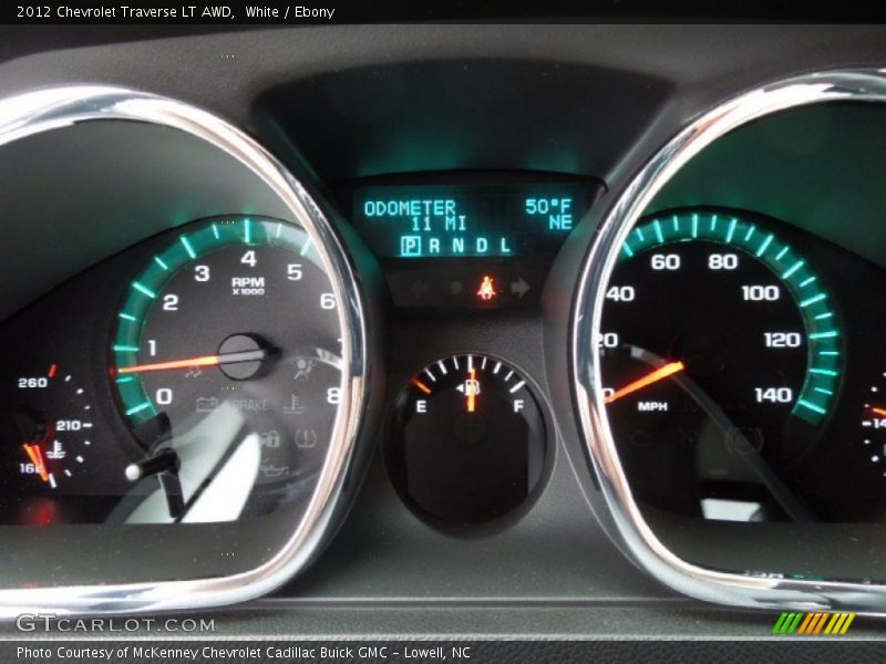 White / Ebony 2012 Chevrolet Traverse LT AWD