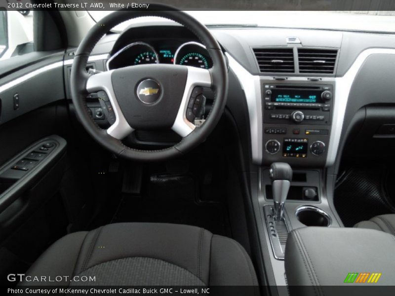 White / Ebony 2012 Chevrolet Traverse LT AWD