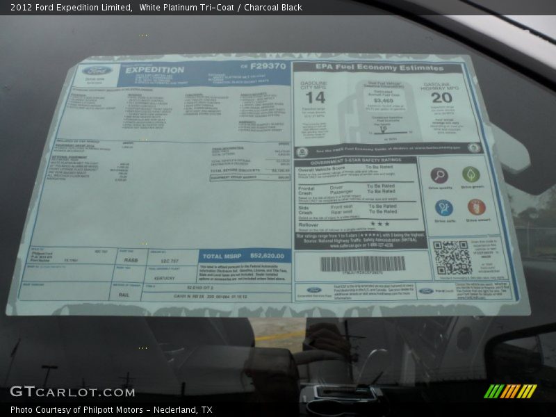 White Platinum Tri-Coat / Charcoal Black 2012 Ford Expedition Limited