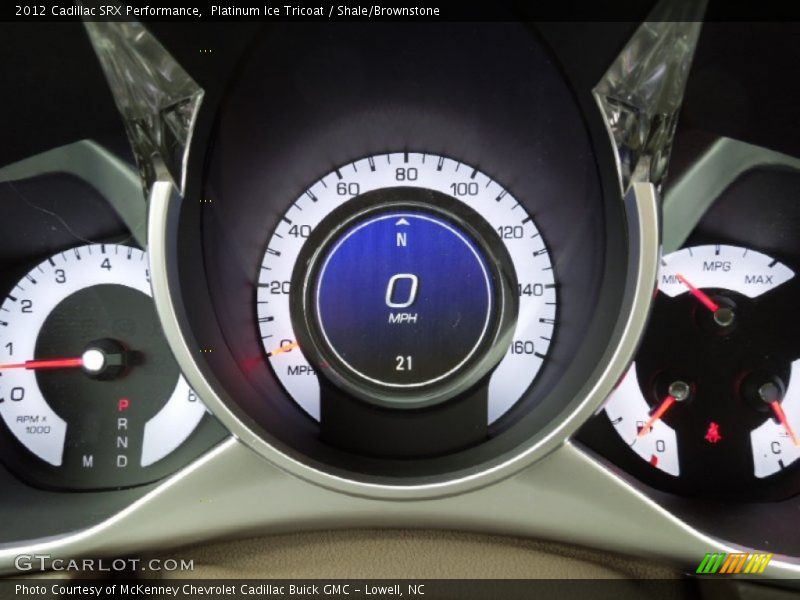 Platinum Ice Tricoat / Shale/Brownstone 2012 Cadillac SRX Performance
