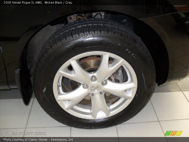 Wicked Black / Gray 2008 Nissan Rogue SL AWD