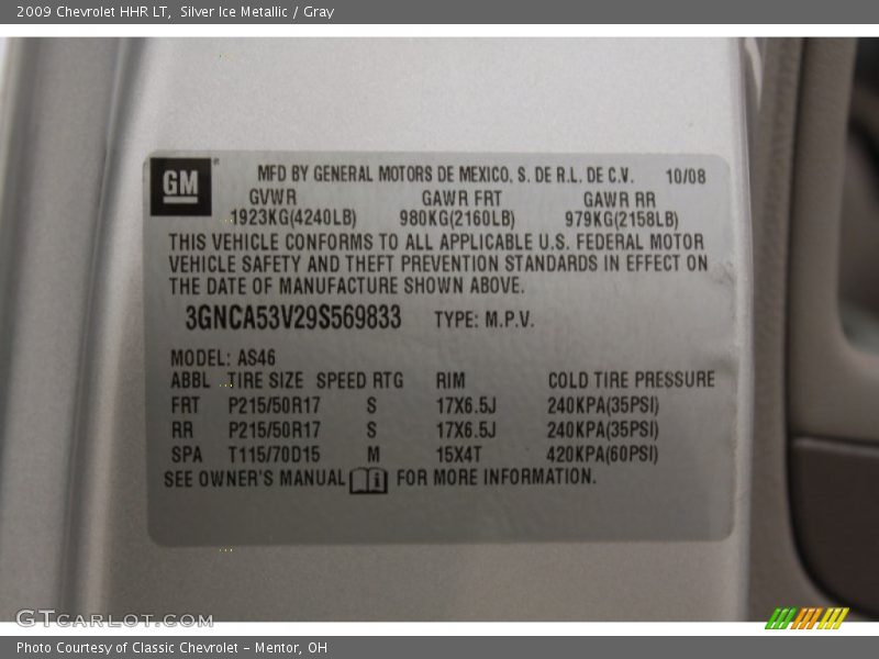 Silver Ice Metallic / Gray 2009 Chevrolet HHR LT