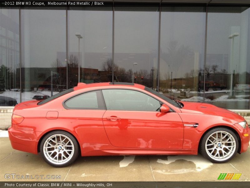 Melbourne Red Metallic / Black 2012 BMW M3 Coupe