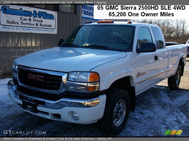 Summit White / Neutral 2005 GMC Sierra 2500HD SLE Extended Cab 4x4