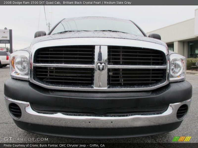 Brilliant Black Crystal Pearl / Medium Slate Gray 2008 Dodge Ram 1500 SXT Quad Cab