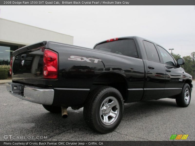 Brilliant Black Crystal Pearl / Medium Slate Gray 2008 Dodge Ram 1500 SXT Quad Cab