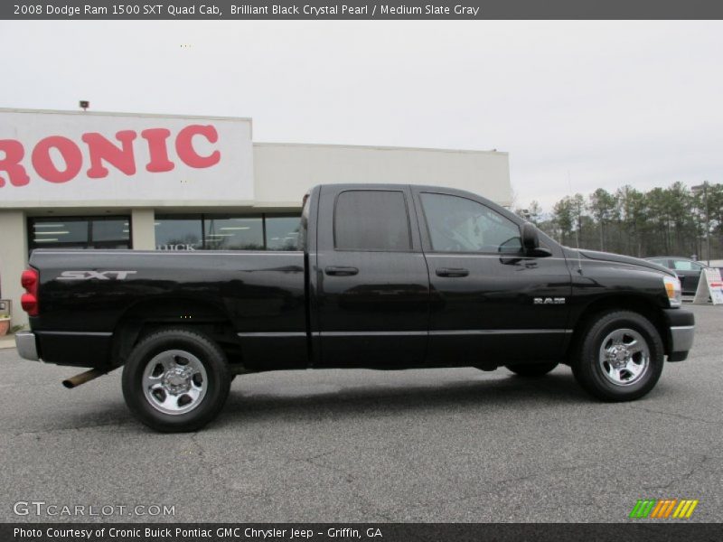 Brilliant Black Crystal Pearl / Medium Slate Gray 2008 Dodge Ram 1500 SXT Quad Cab