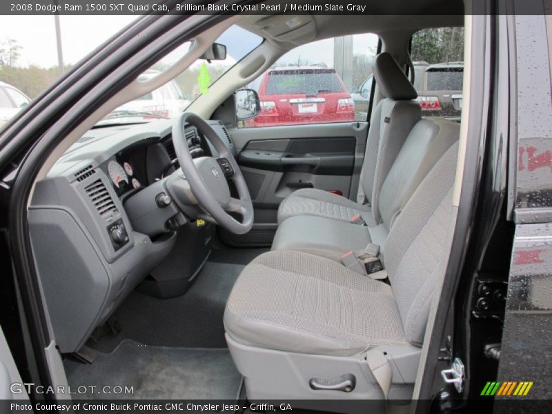 Brilliant Black Crystal Pearl / Medium Slate Gray 2008 Dodge Ram 1500 SXT Quad Cab