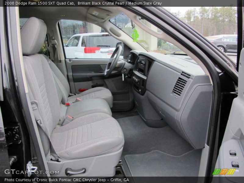 Brilliant Black Crystal Pearl / Medium Slate Gray 2008 Dodge Ram 1500 SXT Quad Cab