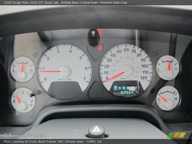 Brilliant Black Crystal Pearl / Medium Slate Gray 2008 Dodge Ram 1500 SXT Quad Cab