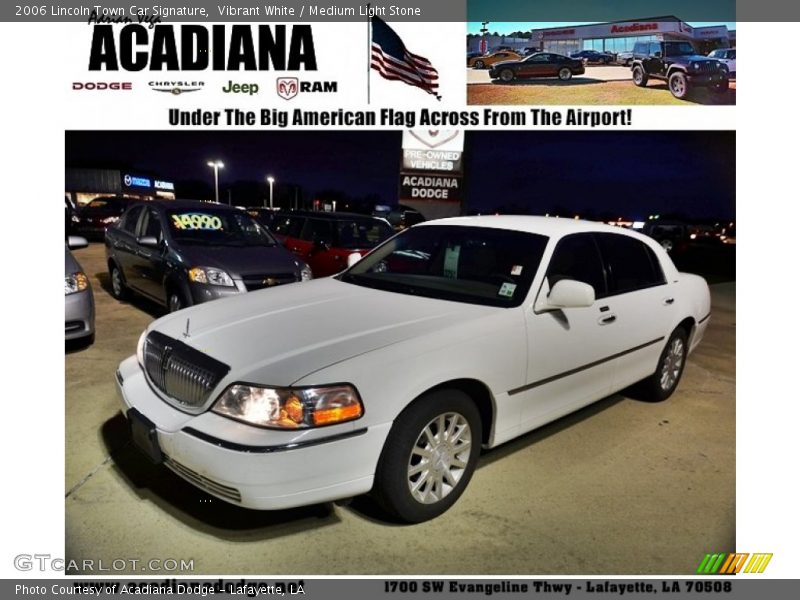 Vibrant White / Medium Light Stone 2006 Lincoln Town Car Signature