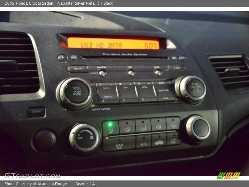 Alabaster Silver Metallic / Black 2009 Honda Civic Si Sedan