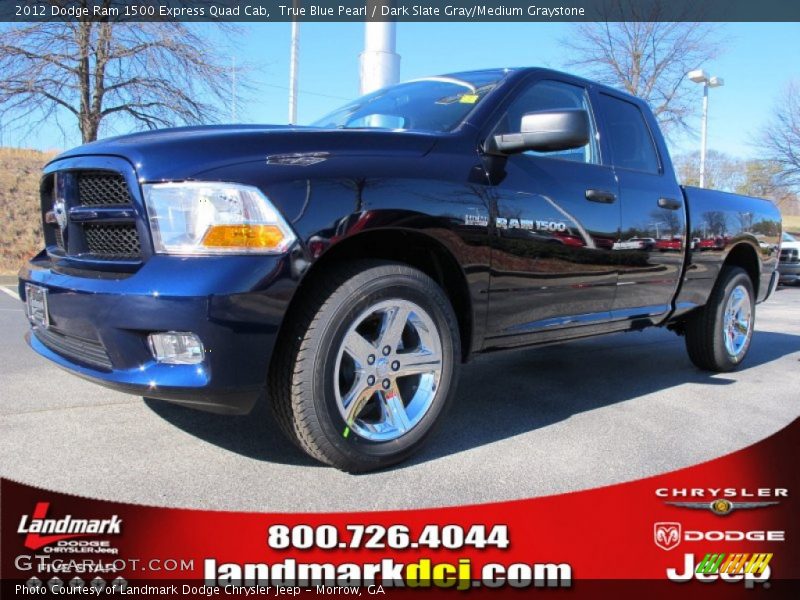 True Blue Pearl / Dark Slate Gray/Medium Graystone 2012 Dodge Ram 1500 Express Quad Cab
