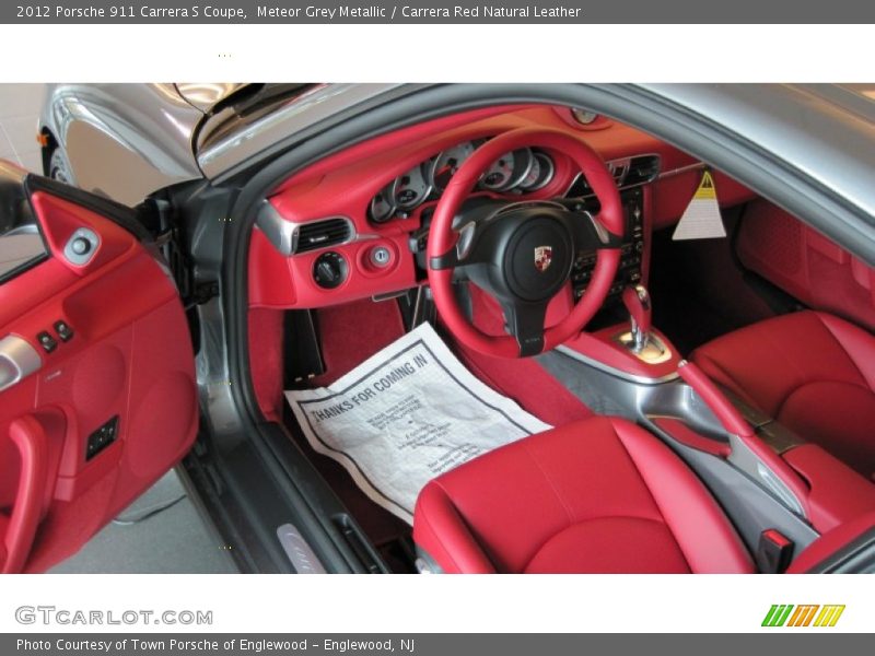 Meteor Grey Metallic / Carrera Red Natural Leather 2012 Porsche 911 Carrera S Coupe