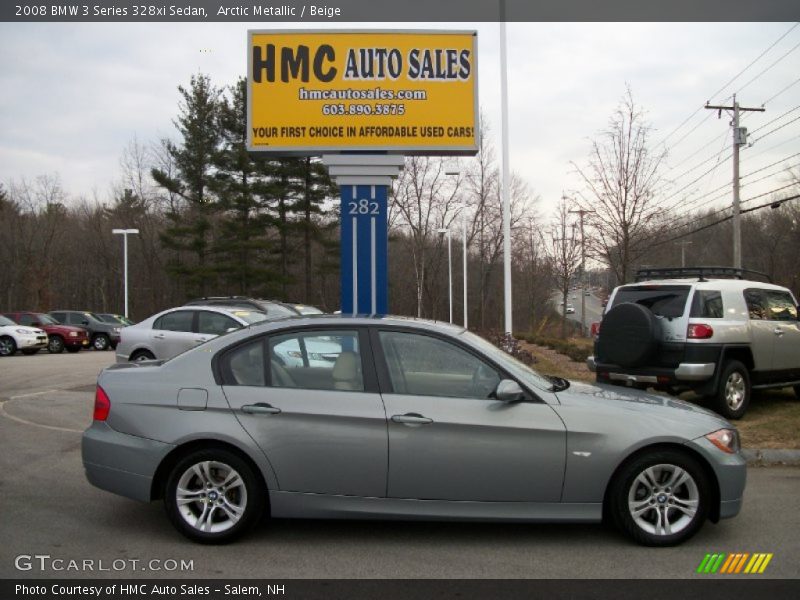 Arctic Metallic / Beige 2008 BMW 3 Series 328xi Sedan