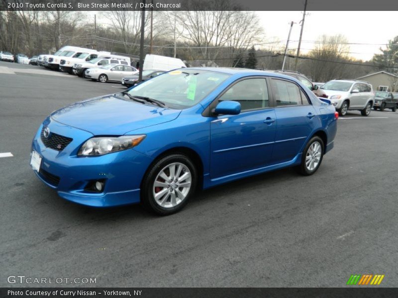 Blue Streak Metallic / Dark Charcoal 2010 Toyota Corolla S