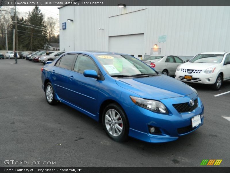 Blue Streak Metallic / Dark Charcoal 2010 Toyota Corolla S