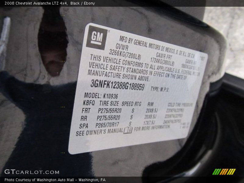 Black / Ebony 2008 Chevrolet Avalanche LTZ 4x4