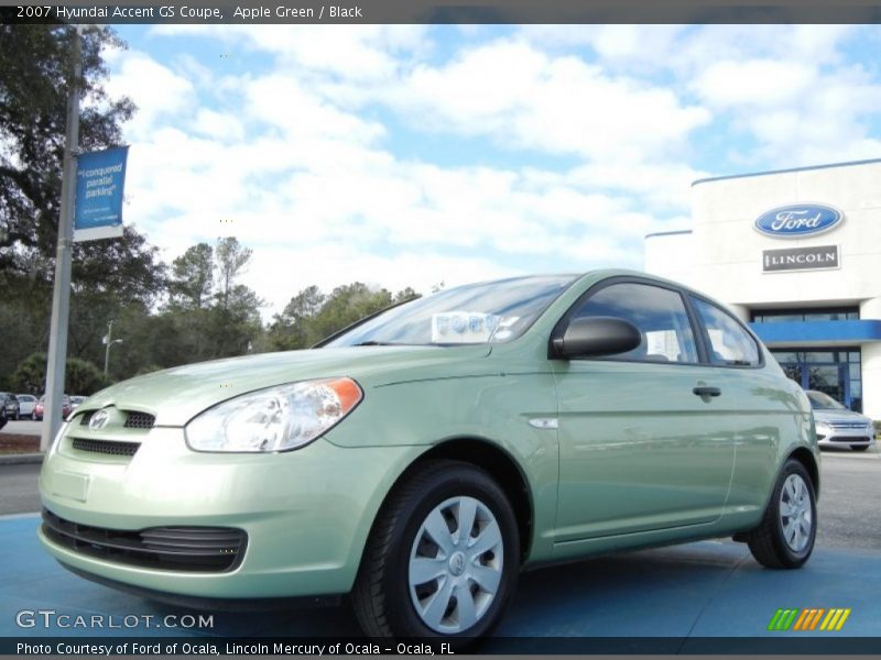 Apple Green / Black 2007 Hyundai Accent GS Coupe